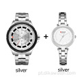 Casal Curren Relógio para Amantes Relógio Empresarial de Aço Inoxidável Mulheres e Homens Relógios Pares Masculinos de Pulso 2021